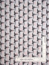 City Ballet Ballerina Dance Silhouettes Fabric By the Yard Cotton Benartex