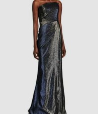 1695 Rene Ruiz Collection Woman's Gray Strapless Bustier Draped Gown Size 12