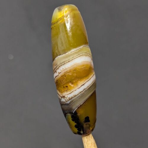 Antique Middle Eastern Yemeni Yellow Natural Eye Agate Bead - Picture 11 of 23