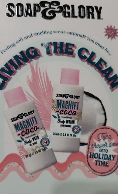 Soap & Glory Magnifi Coco ''Living the Clean'' Body Wash & Lotion Set 2.5 fl oz