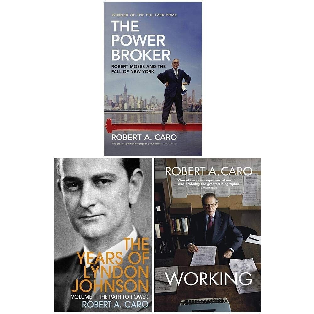 Robert Caro Collection 3 Books Set Power Broker, Years of Lyndon Johnson NEW