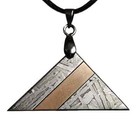 inlay with copper lk129 Muonionalusta meteorite Necklace pendant