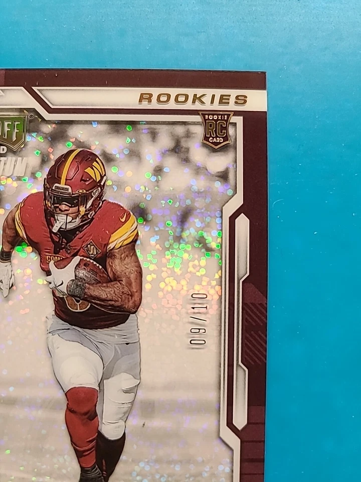 2022 Panini Chronicles Playoff Momentum Brian Robinson Jr Sparkle /10 RC Rookie - Image 3 of 4