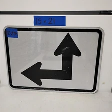 Authentic Traffic Road Street Highway Sign Arrow Straight Left 21" X 15"  12-234