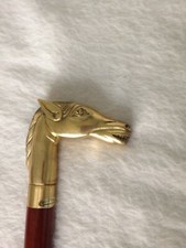 Horseman's Gold Toned Fancy Handle Walking Stick/ with brass casted head. New