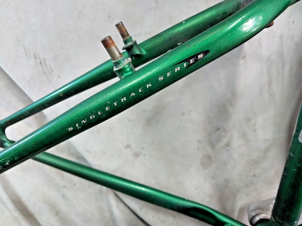 Cuadro de bicicleta Trek 800 MTB 2005 16,5" pequeño rígido rígido cromo verde envío EE. UU. Foto 2 de 4