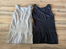 SkinnyGirl Smoothers And Shapers Shapewear Tank Set Of 2 Black Beige Women's M