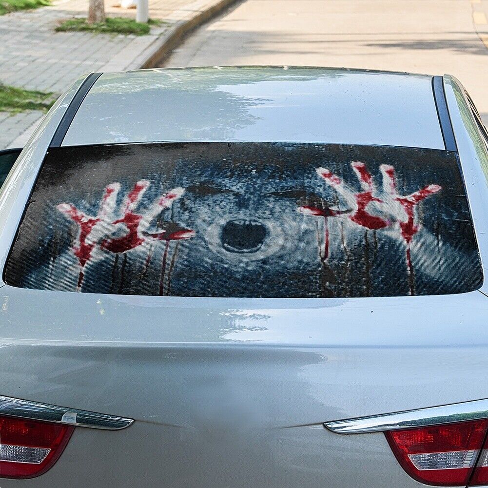 3D Transparent Car Back Rear Window Decal Vinyl Sticker Horror Monster  Zombie