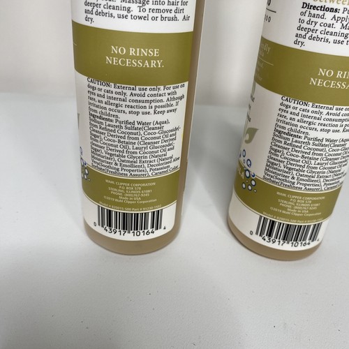 Wahl Waterless No Rinse Shampoo Dogs Cats Pets Set Of 4 Oatmeal Formula