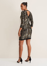 Phase Eight Anisa Open Back Sequin Knit Cocktail Party Christmas Dress rrp £139.