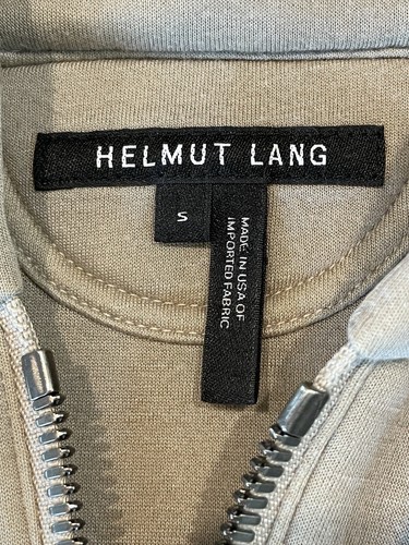 Helmut Lang Sponge Fleece Tape Zip Up Hoodie Jacket Men’s S Putty Beige Pockets - Picture 3 of 15