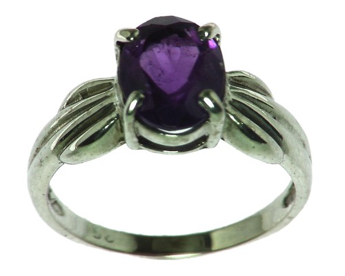 Amethyst Genuine Gemstone set in sterling silver Lady,s Ring RSS,346 - Picture 4 of 4