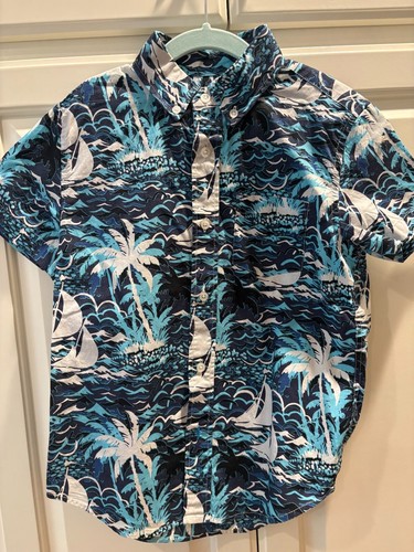 CREWCUTS JUNGEN BLAU HAWAII KNOPFLEISTE GRÖSSE 6-7