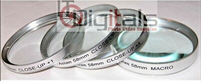 58mm +1 +2 +4 & MACRO +10 CLOSE-UP LENS FILTER SET KIT 58 mm  