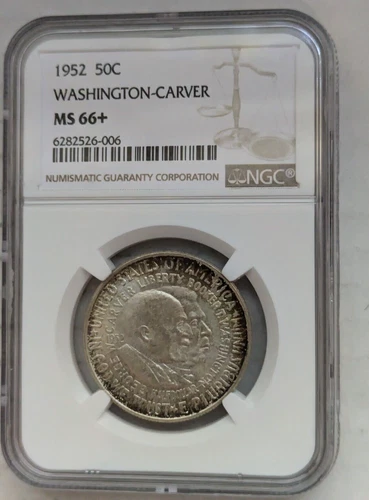 1952-P Washington-Carver Half Dollar 90% Silver NGC MS66+ Philadelphia