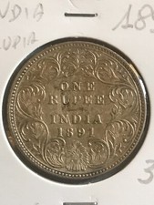 India Britannica  1  Rupia 1891  One  Rupee India British Queen Vittoria