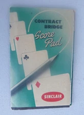 1930's? Contract Bridge Score Pad n/ map Sinclair gas oil