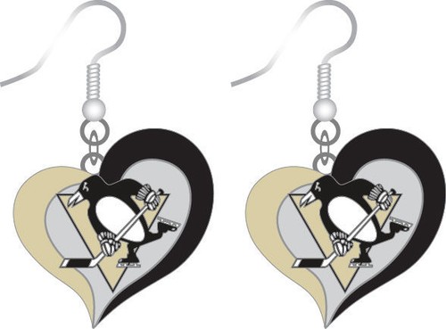NHL Swirl Heart Team Dangle Earrings - Pick Your Team - Picture 6 of 21