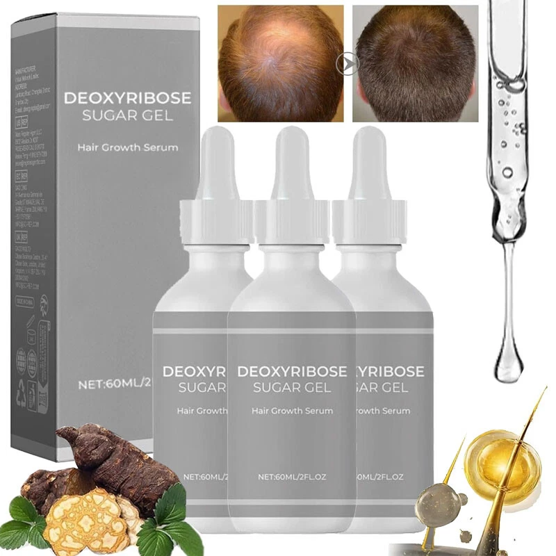 5 Pcs Deoxyribose Sugar Gel Hair Growth, Deoxyribose Serum for Hair Loss 60ml