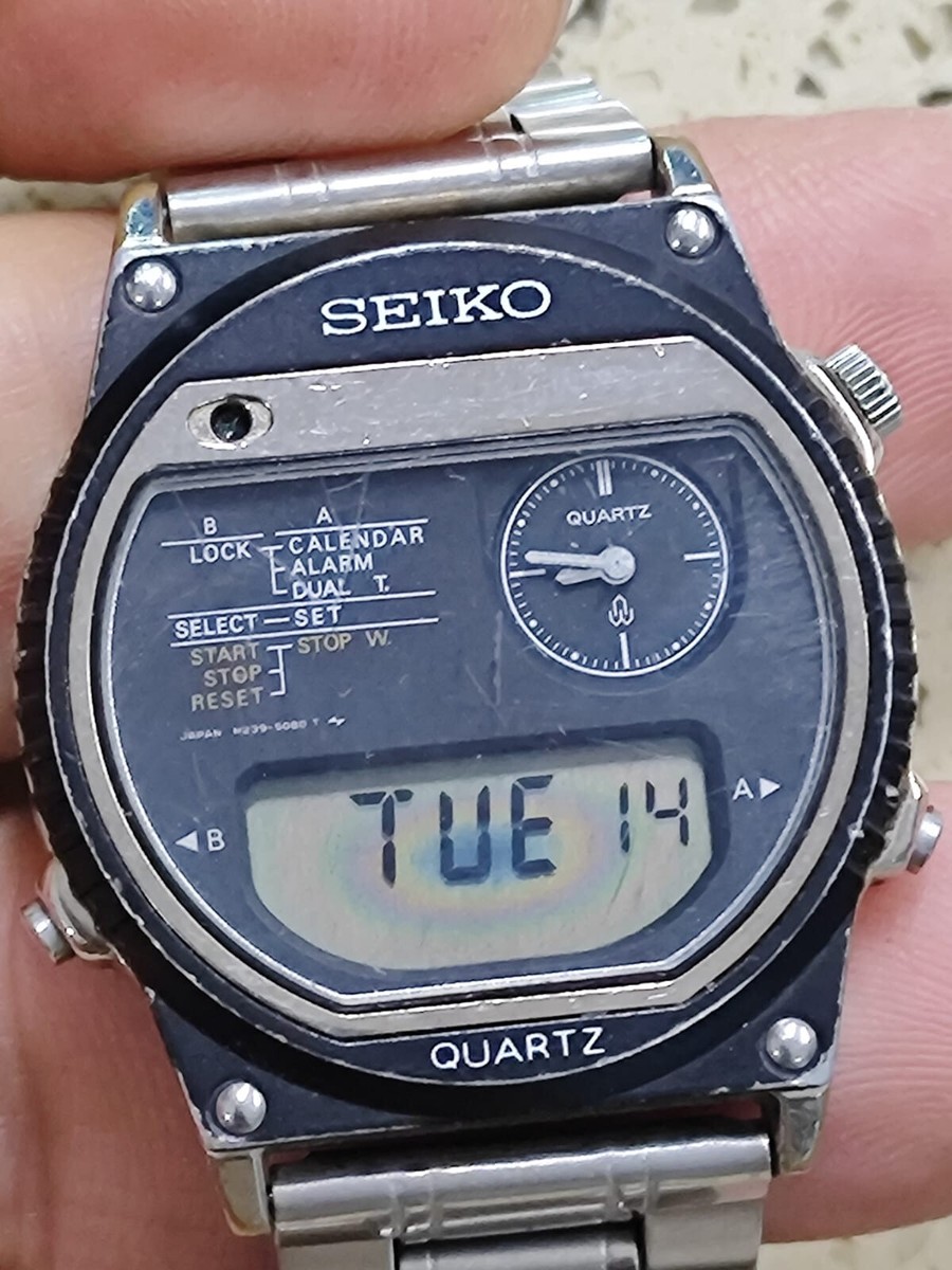 激レア SEIKO セイコーハイブリッド デジアナ H239-5070 稼働純正 VINTAGE 1981 SEIKO H239-5070 ANA-DIGI LCD WORKING For Repair | eBay