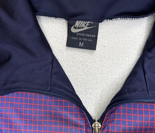 VTG 1980's Nike Blue Tag Track Jacket Grid Made In UK OG Rare Coat Full Zip 80s - Picture 4 of 9