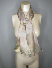 Women's 100 Silk Scarf Floral Print 51" X 13" Made In China