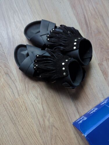Sandalias Birkenstock Túnez Gladiador Flecos Cuero Exquisitas UE 38 Mujer 7-7.5 - Imagen 10 de 13