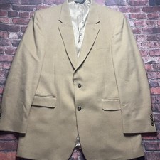 Jos A Bank 100 Camel Hair Blazer Jacket Sport Coat Men's 46XL Beige Tan