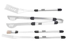 Paella World Grillbesteck 4-teilig Edelstahl Kunststoff 48 cm