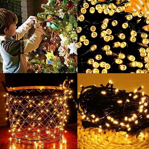 Solar Powered 200 LEDs Green String Tree Lights Indoor / Outdoor Christmas Décor - Picture 6 of 9