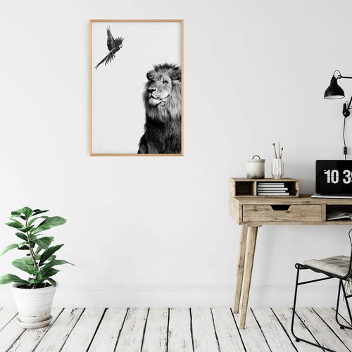 Black & White Lion Animal Art Large Print. Perfect for Home Decor - Picture 4 of 9