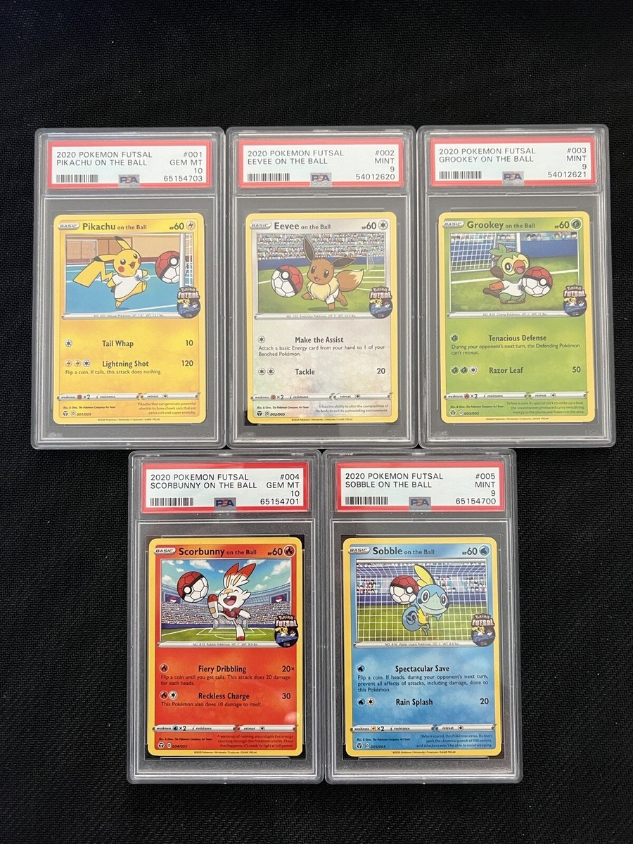 Pokémon Futsal On The Ball Full Set 001-005 All PSA 9 & Pikachu On