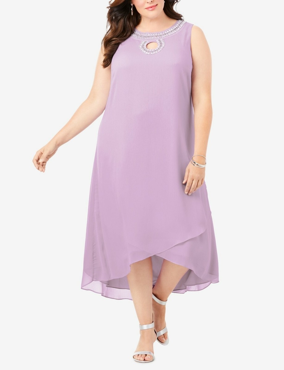 lavender denim dress Short Sleeve Washed Denim Dress in Purple M