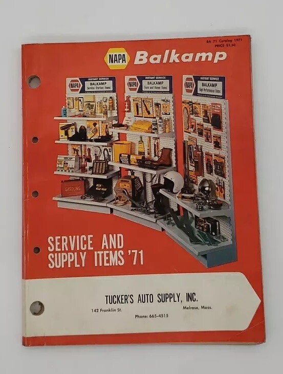 1971 NAPA AUTO PARTS SERVICE AND SUPPLY ITEMS  CATALOG ORIGINAL