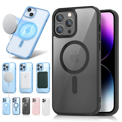 For Apple iPhone 15 14 13 12 11 Pro Max MagSafe Clear Silicone Slim Case Cover