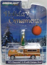 Greenlight 2017 Holiday Ornaments 1972 Chevrolet C-10 with Camper Shell Diecast