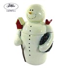 Certified International TWILIGHT SNOWMAN 13" Figural Cookie Jar Birdhouse Wreath