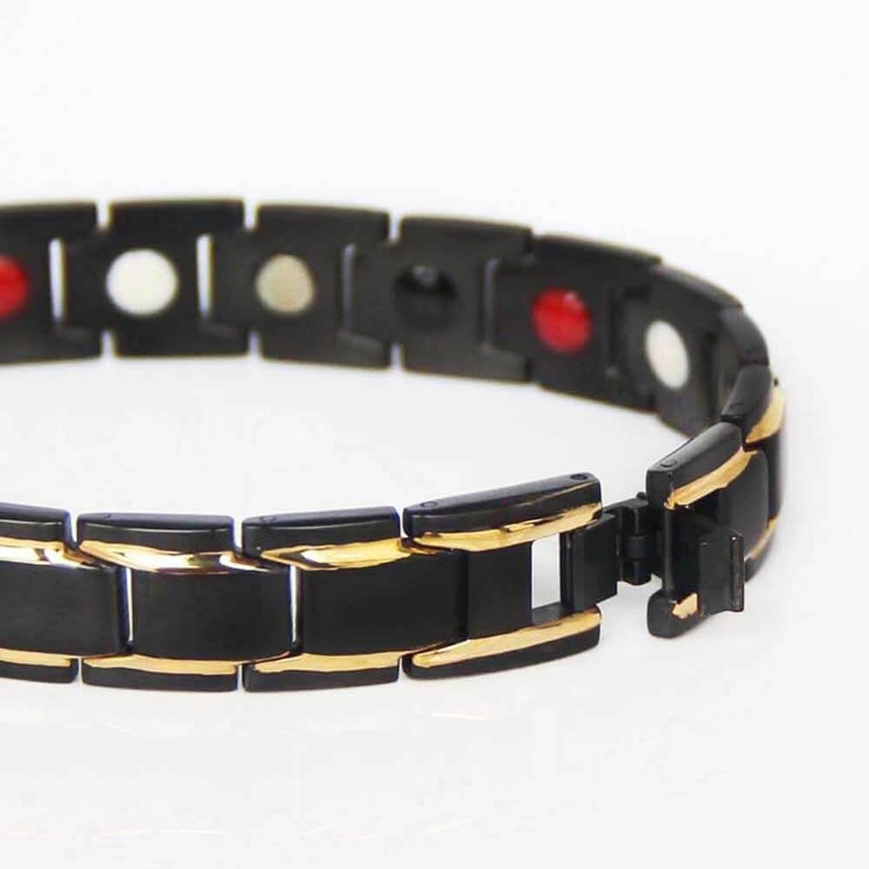 Gold Magnetic Bracelet For Men & Women – 4 Elements Energy, Arthritis Pain Relief, Adjustable Stainless Steel