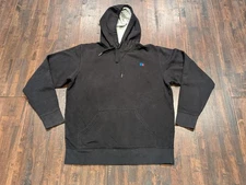 Russell Athletic Sweatshirt Mens Medium Black Hoodie Pullover Embroidered Logo