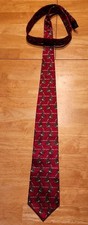 Evan-Picone Men's Tie Red Abstract 100% Silk Made in USA