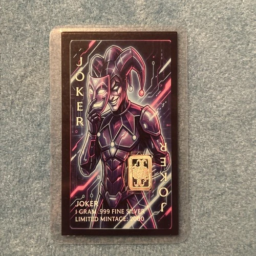 2026 Hayleybug Mint Joker 1 Gram .999 Silver Art Bar in Card
