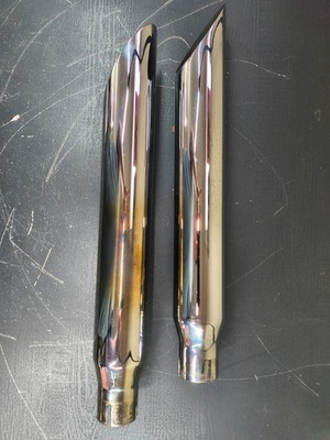 Cycle Shack MHD-139  Side Slash slip on Mufflers Chrome Harley