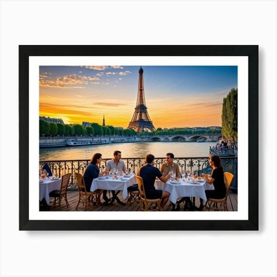 Eiffel Tower As The Centerpiece Of  Framed Wall Art Poster Canvas Print Picture