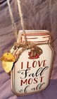 Wood Sign “I Love Fall Most Of All” Jar Thanksgiving Autumn Decor Table Sitter — photo 10