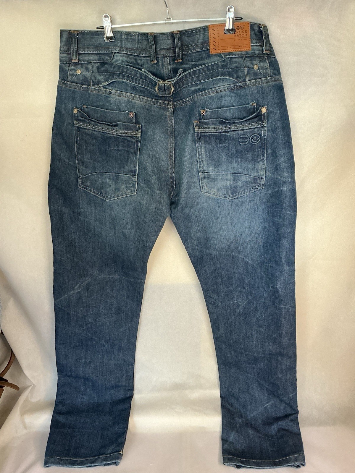 Crosshatch Mens Black Label Jeans Blue Denim Size Medium Waist 36 image 2