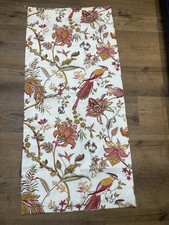 Pair of Home Curtains Botanical Bird Print Pencil Pleat CurtainsTie-backs 44"x47