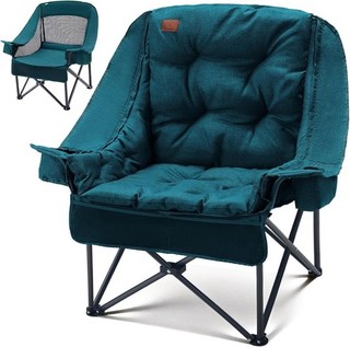 Folding Camping Chair w/ Padded Cushion For Auction Green 1 PCS
