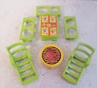 Vintage 1979 Fisher Price Little People Family Car Jeep Pop-Up Camper Furniture