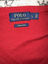 Ralph Lauren Polo Red Sweater Men s L Pima Cotton Perfect Condition Classic