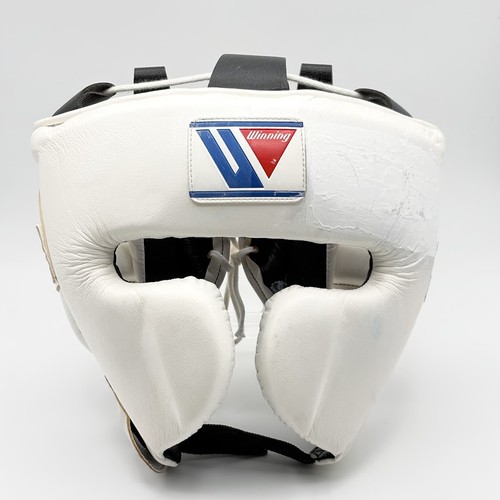 Winning Boxing Head Gear FG-2900 White M Size Face Guard JAPAN Used Authentic